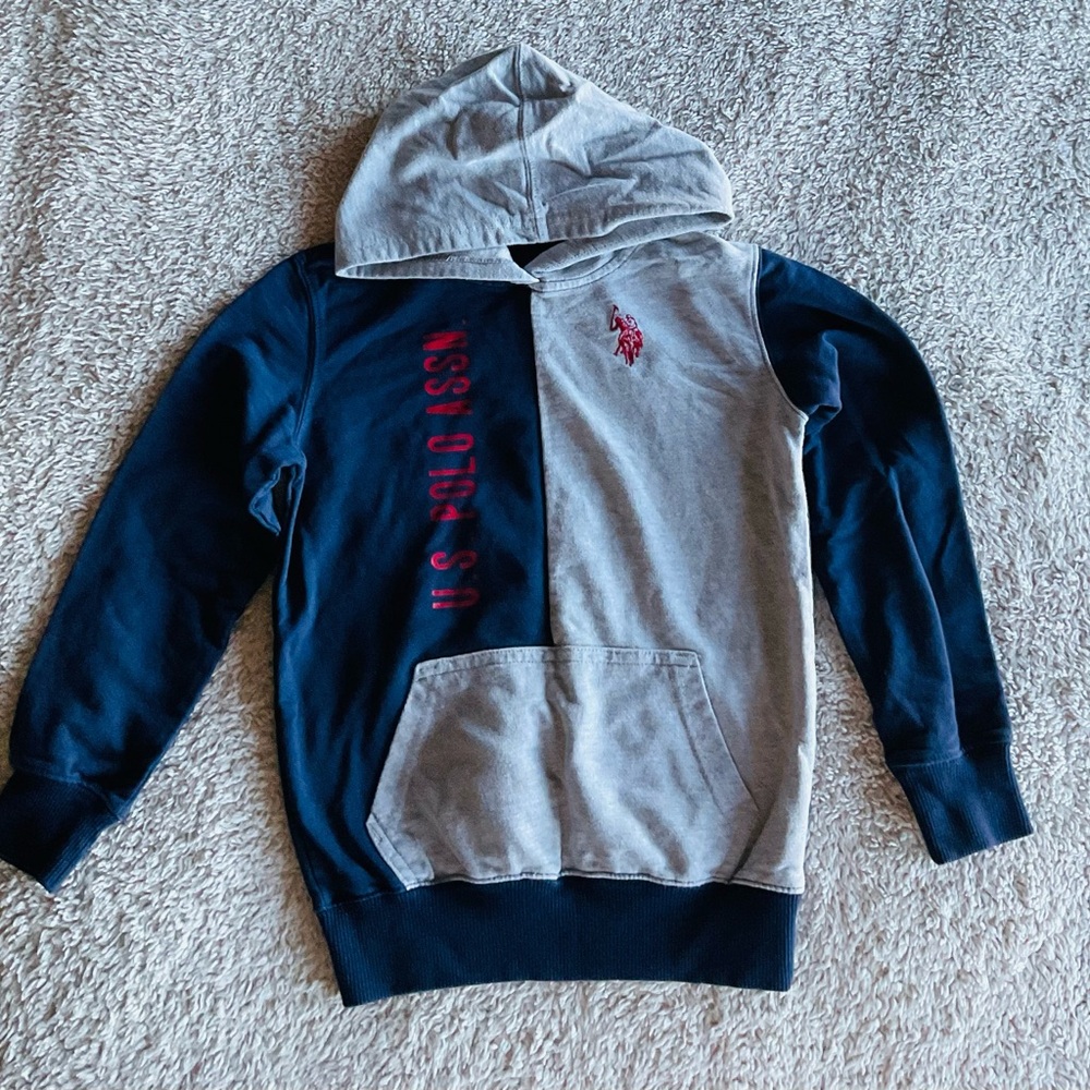 Boys US Polo Two-Tone Hoodie Hoodie Size S